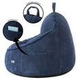 thumbnail image 6 of Room Revival Compressed Foam Bean Bag Chair for Kids, Navy Blue, 6 of 13