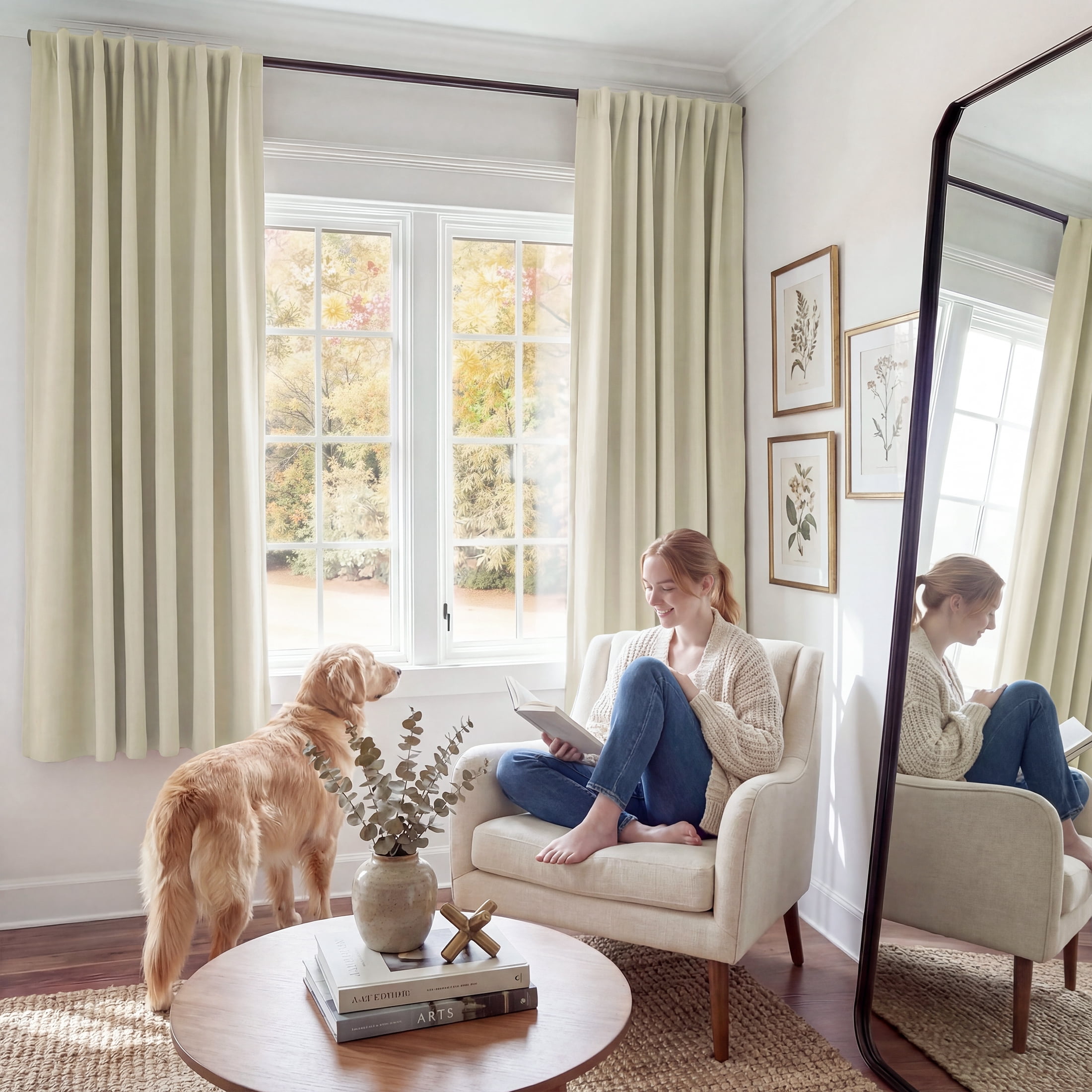 NICETOWN 2‑Layer 100% Blackout Curtains, Biscotti Beige, 52" W x 63" L, 2‑Panel Set
