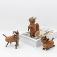 thumbnail image 5 of Sunjoy Tech 1 Pair Pine Cones Ornaments Squirrel Rabbit Deer Cat Realistic Looking Handmade Wooden Animal Table Ornaments Garden Decor, 5 of 8