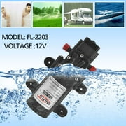 12V DC Fresh Water Pressure Diaphragm Pump with Hose Clamps Self Priming er Pump with Pressure Switch 4 L/Min 0.7 GPM 70 PSI for RV Camper Marine Boat Lawn
