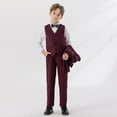thumbnail image 5 of Boys Wedding Ring Bearer Tuxedo Suit 5 PCS Gentlemen Outfits Blazer Dress Shirts Pants Vest Bowtie Formal Dresswear 12 Years, Wine, 5 of 7