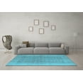 thumbnail image 3 of Ahgly Company Indoor Round Oriental Light Blue Traditional Area Rugs, 6' Round, 3 of 4
