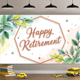 thumbnail image 7 of Floral Design Happy Retirement Banner Decorative Flowers Leaves for Retirement Party Indoor Decoration Celebration, 7 of 7