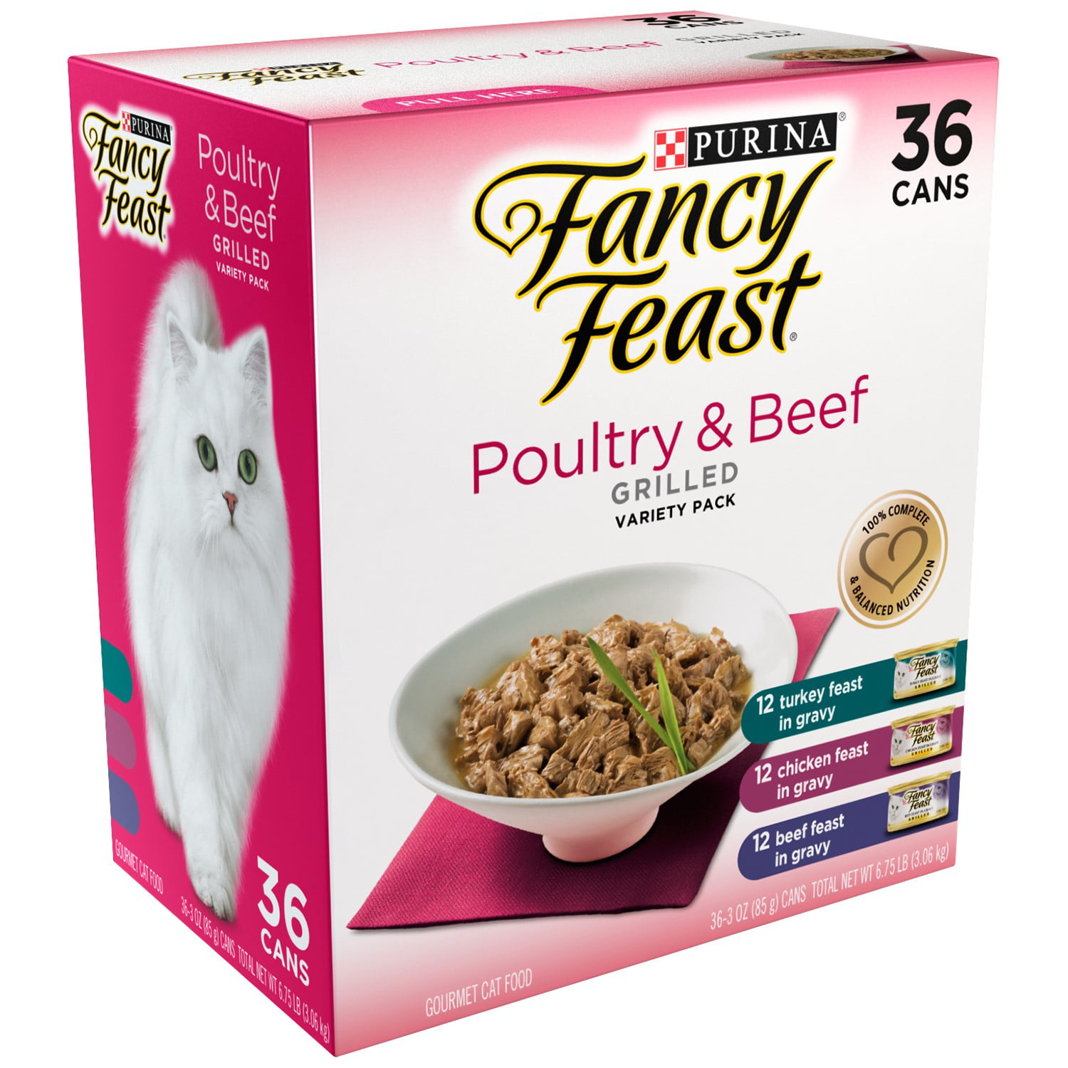Purina Fancy Feast Grilled Poultry & Beef Variety Pack Wet Cat Food, 3