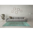 thumbnail image 3 of Ahgly Company Indoor Square Southwestern Light Blue Country Area Rugs, 7' Square, 3 of 4