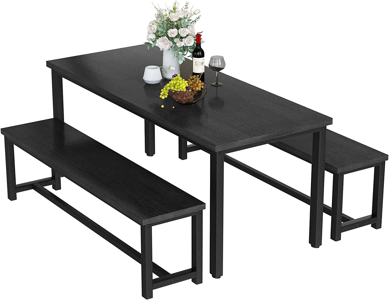 LinkRomat 47 Inch Dining Table Set for 4, 5 Piece Kitchen Table and Chairs Set, Compact Dining Room Table Set for Home or Apartment