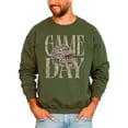 thumbnail image 3 of Game Day Camo Football Crewneck Sweatshirt for Men and Women, Army Green Sweatshirt, M, 3 of 8