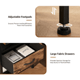 thumbnail image 5 of LIFERECORD Night Stand with 2 Fabric Drawers, Nightstand with Charging Station, End Tables with Storage Shelf for Small Spaces, Bedside Table Side Tables for Bedroom, Rustic Brown, 5 of 7