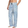 thumbnail image 2 of Balery Men'S White Bule Glitter Pants,Sleepwear Pants,Pajama Pants,Pj Bottoms Drawstring And Pockets-Small, 2 of 9