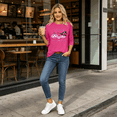thumbnail image 5 of Yourumao Breast Cancer Shirts for Women Pink Ribbon 3/4 Sleeve Tops Crewneck Plus Size In October We Wear Pink Shirt for Breast Cancer Survivor, 5 of 7