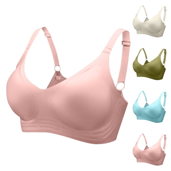 Babcutegg Women' s Solid Color Push-Up Bra Wire-Free Comfortable Everyday Underwear with Breathable Fabric and Natural Lift Support Size S