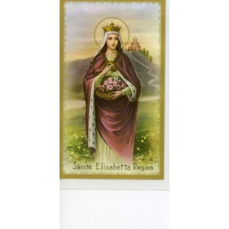 

St. Elizabeth of Hungary holy card - laminated - Pack of 25