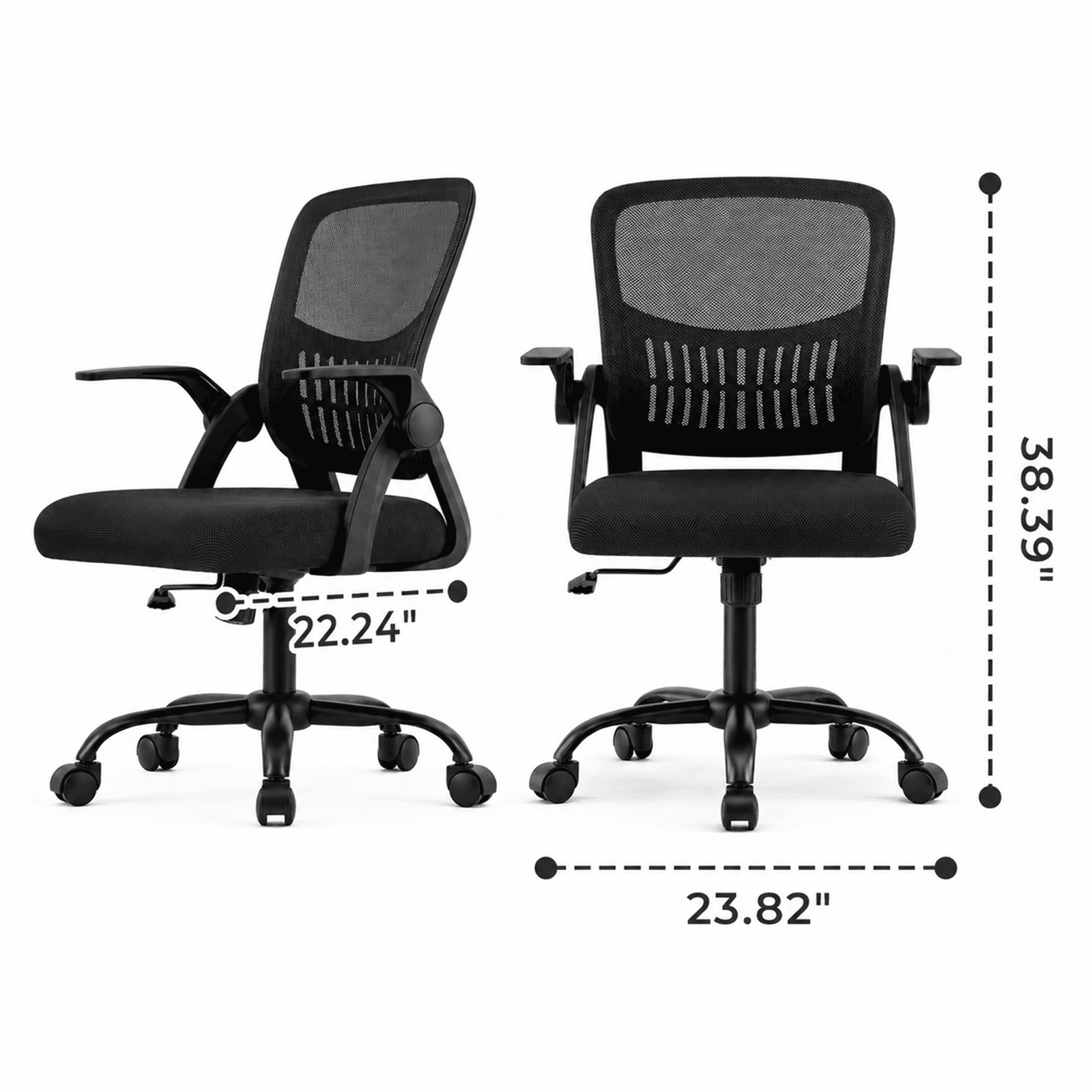 Alvantor Ergonomic Office Chair, Lumbar Support, Height Adjustable, Flip-up Armrest, Rocking Mode, 360 Swivel, Conference Room