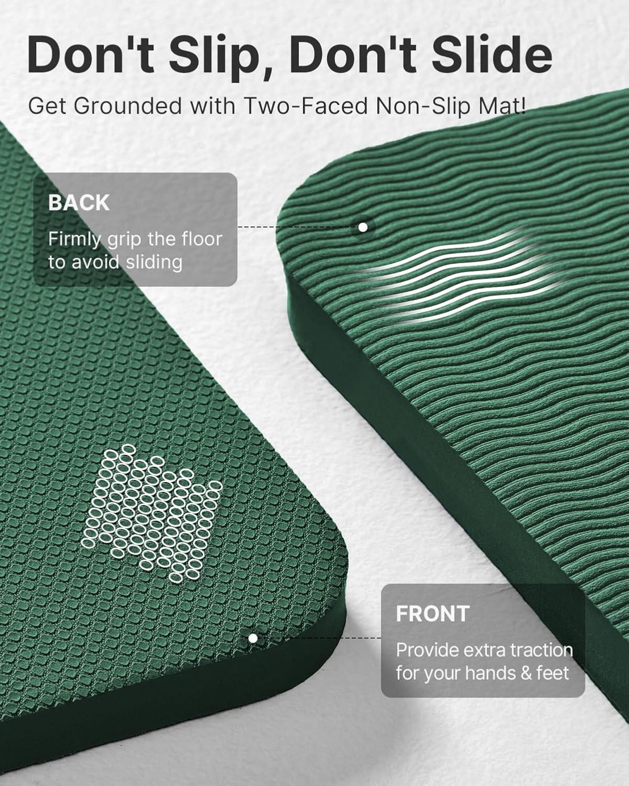YOTTOY Yoga Mat，Extra Thick Yoga Mat (1/2inch),Professional TPE Exercise Mat,Non-Slip Workout Mat for Yoga, Pilates, Fitness, Barefoot Workouts, Home Gym Studio with Strap
