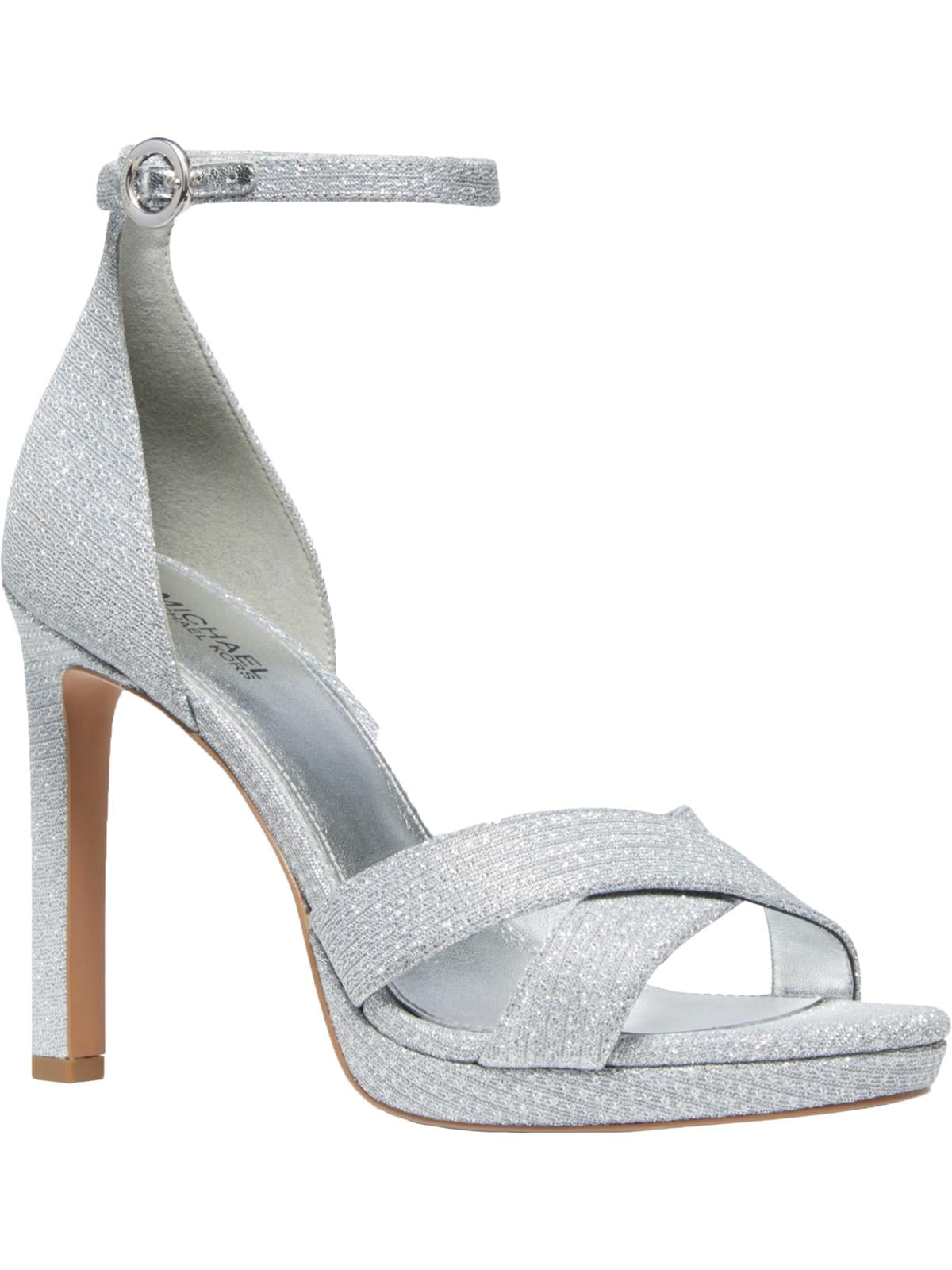 MICHAEL Michael Kors Womens Alexia Slingbacks Metallic Heel Sandals -  