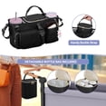 thumbnail image 3 of Parent Console Stroller Organizer Compatible with  W2&W4&X, Wagon Stroller Caddy with 2 Insulated Cup Holders, A Removable Cooler Bag, Black (Empty Bag), 3 of 7