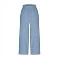 thumbnail image 4 of TRUBKH Linen Pants Women Wide Leg Lounge Pants Plus Size Crop Pants Leggings for Women Summer Pants for Women Womens Hiking Shorts Yoga Pants Women Blue M, 4 of 4
