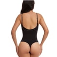 thumbnail image 2 of Defitshape Women's High Waisted Shapewear Bodysuit Thong Tummy Control Thong Firm Compression Deep V Neck Sexy Slimming Body Shaper Tight Seamless Wedding Bridal Black 12-14, 2 of 4