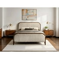 thumbnail image 6 of Omax Decor Daphne Wooden Queen size Platform Bed in Walnut and Beige, 6 of 9