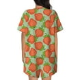 thumbnail image 3 of Naloa Hand Drawn Strawberry Women's Short-Sleeved Pajama Set, Loungewear, Summer pajamas, Breathable Cozy - 3X-Large, 3 of 9
