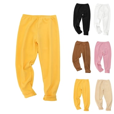 Antinious Toddler Girls Sweatpants Solid Fleece Pants Home School Pajamas Warm Leggings Long Trousers,Boys Girls Pants,Kids Jogger Pants,Beige,100