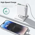 thumbnail image 2 of 8 in 1 Waterproof Ports USB Fast Charger, Travel Phone Charger Plug Outlet,Multiple Fast Charging Station, with 4 Type C and 4 USB Ports for Home Office Travel (Black), 2 of 8
