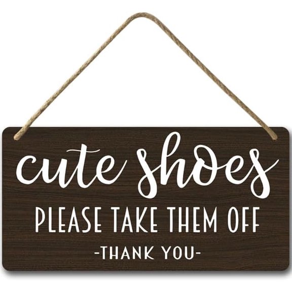 6x12 IN Cute Shoes Take Them Off Wood Sign,Shoes Wooden Sign Hanging Wooden Home Sign Rustic Wall Decor for Home, Farmhouse Home Decor Welcome for Front Door Decor