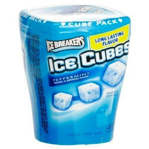 Ice Breakers Ice Cubes Peppermint Sugar Free Gum 40 pieces (Pack of 32)