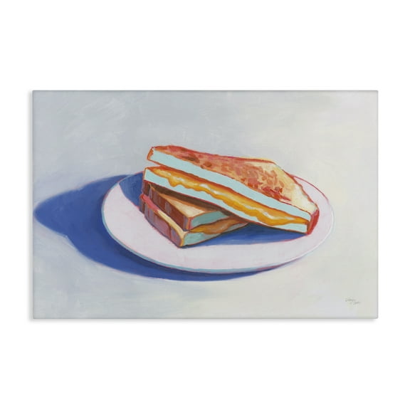 Stupell Industries Grilled Cheese Meal Food & Beverage Painting Wrapped Canvas Art Print Wall Art, 24 x 16