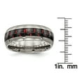 thumbnail image 3 of Titanium Polished Black/Red Carbon Fiber Inlay Ring, 3 of 7