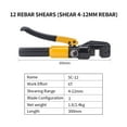 thumbnail image 2 of Hydraulic Shears Cutting Machine Portable Rebar Scissors Manual Hydraulic Rebar Shears ,Durable Material, 2 of 7