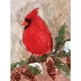 thumbnail image 2 of Stellar Design Studio 15x18 White Modern Wood Framed Museum Art Print Titled - Winter Cardinal, 2 of 4
