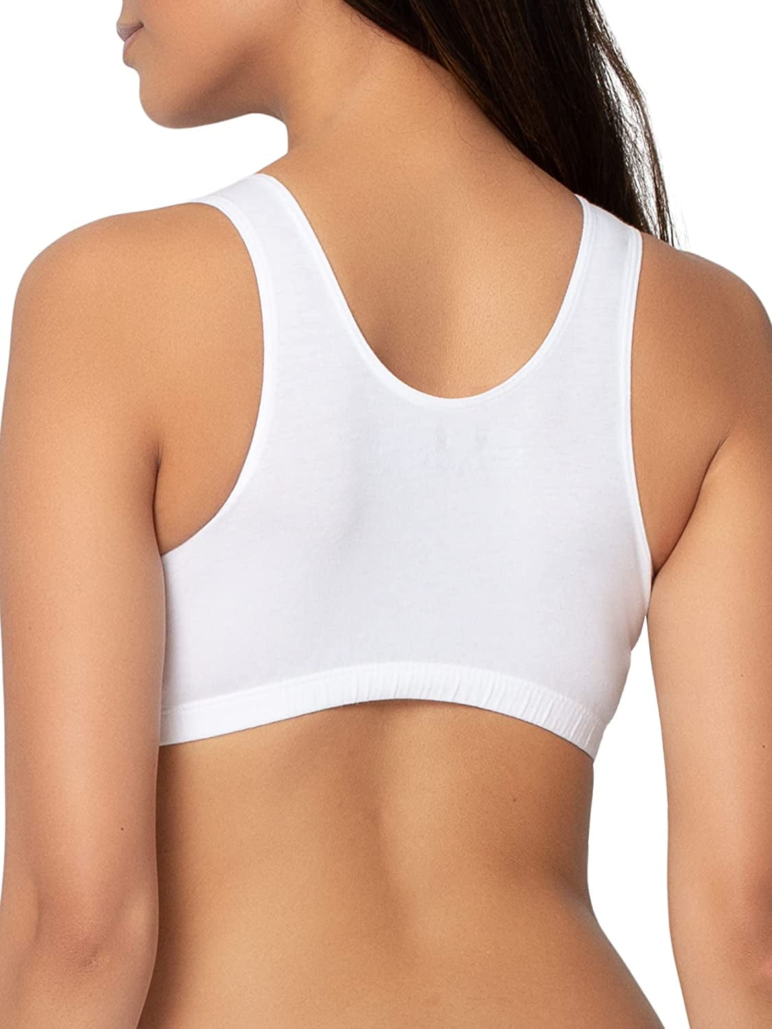 Women's Fruit Of The Loom 9012 Tank Style Sports Bra - 3 Pack (KALEIDOSCOPE/WHT/PEACH 46)