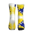 thumbnail image 2 of Men's Bosnian Flag Map Novelty Athletic Socks Women's Digital Printing Funky Patterned Crew Socks, 2 of 7