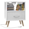 thumbnail image 2 of Mesa de Noche Aenuert Blanca 40x30x53 cm con Puerto de Carga USB, 2 of 9