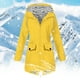 thumbnail image 2 of Chaqueta de lluvia sólida para mujer al aire libre de talla grande impermeable con capucha a prueba de viento abrigo suelto Pompotops  qwe16610, 2 of 5
