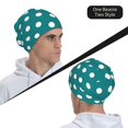 thumbnail image 6 of Logiee White Polka Dots With Teal Background Print Unisex Knit Beanie for Men Women Winter Hat,Beanies Skull Caps, 6 of 7