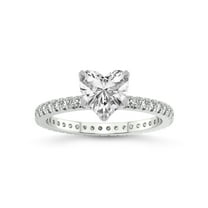 3 Carat IGI Certified Heart Shape Lab Grown Diamond Engagement Ring | 14K White Gold | Claire Full Eternity Lab Diamond Ring | FG-VS1-VS2 Quality Friendly Diamonds