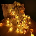 thumbnail image 6 of Halloween String Lights Decorations, 3D Pumpkin Bat Ghost Battery Operated Halloween Orange Purple String Lights for Home Door Porch Indoor Outdoor Party Decor, 6 of 7