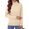 thumbnail image 3 of MOSHU Turtleneck Sweaters for Women Long Sleeve Casual Tops Knit Womens Pullover Sweaters Winter Clothes, 3 of 10