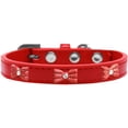 thumbnail image 1 of Red Glitter Bow Widget Dog Collar Red Size 18, 1 of 1