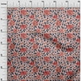 thumbnail image 3 of oneOone Georgette Viscose Red Fabric Floral Retro Sewing Material Print Fabric By The Yard 42 Inch Wide, 3 of 5