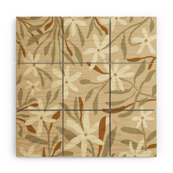 Society6 Alisa Galitsyna Pastel Wildflowers 3' x 3' Wood Wall Mural