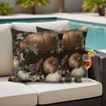 thumbnail image 4 of Vintage Pumpkins Fall Outdoor Waterproof Pillow Covers, Thanksgiving Botanical Retro Decorative Square Throw Pillowcase Sofa Cushion Sham for Patio/Couch/Chair, 26"x26" 2 Pack, 4 of 8