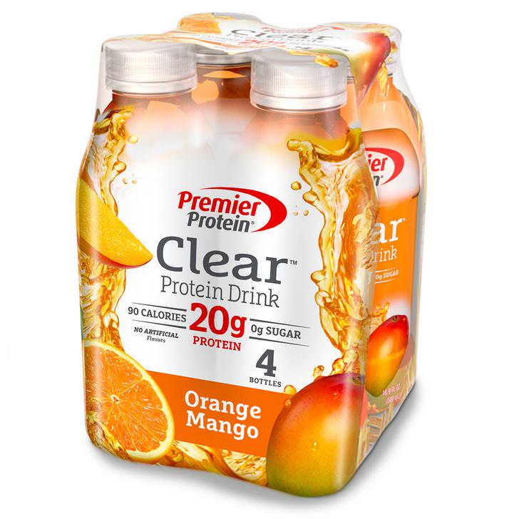 Premier Protein Clear Protein Drink, Orange Mango, 20g Protein, 16.9 Fl