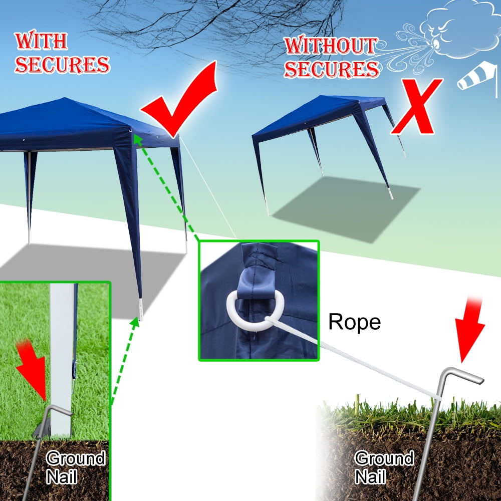 Kepooman 2.4 x 2.4M Canopy Tent, Outdoor Portable Instant Shelter Folding Canopy with Carry Bag, Blue, No Side Kepooman 2.4 x 2.4M Canopy Tent, Outdoor Portable Instant Shelter Folding Canopy with Carry Bag, Blue, No Side