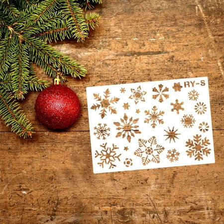 

Christmas Decorations Diy Silicone Mould Christmas Snowflakes Hand-Painted Spray Painting Hollow Out Painting Template Large Medium And Small Snowflakes
