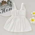 thumbnail image 6 of StylesILove Baby Girls Sleeveless Front Tie Bowknot Gauze Cotton Dress Toddler Girl Solid Sundress Summer Outfit (2-3 Years, White), 6 of 6