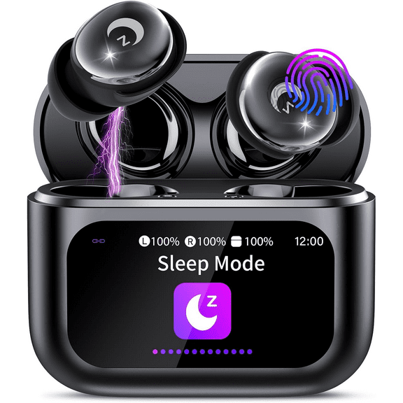 Sleep Earbuds Bluetooth 5.4 in Ear Smart Touch Screen Headphones, 48H Noise Cancelling Ear Buds with 5 EQ Modes, Mini Wireless Headphones Small Design for Side Sleepers, Clear Calls Earphones, IPX7