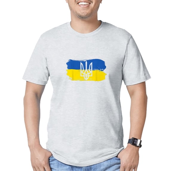 CafePress - I Stand With Ukraine Flag Emblem Map Patri T Shirt - Fitted T-Shirt, Vintage Fit Soft Cotton Tee